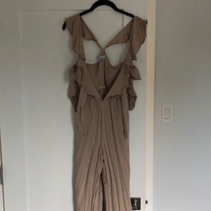 Runaway Tan Flowy Jumpsuit
